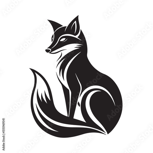 Graceful Black Fox Logo Design for Elegant and Modern Branding