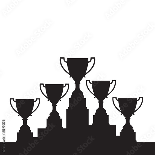 trophy cup vector design 