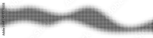 Adobe Illustrator ArtworkDot gradient wave pattern. Abstract halftone black and white dotted background with curved gradient effect. Retro comic book style texture wallpaper. Graphic vector illustrati