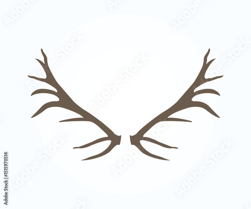 vintage elk antler vector illustration, elk antlers graphic art