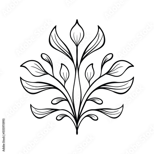 Elegant black and white floral vector design suitable for decorative or design projects