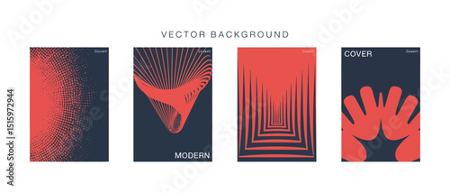 Futuristic Poster Vector Templates – Modern Smartphone Backgrounds Set

