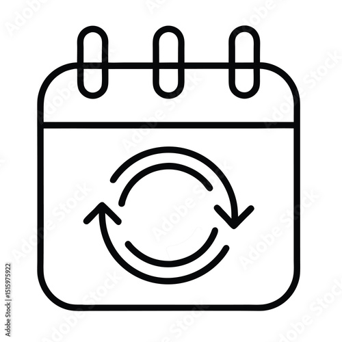 Vector calendar icon showing recurring arrows consistent, calendar icon, recurring
