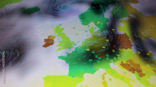 Solar Carbon intensity map Europe Russia winds Camera shot screen computer monitor pixels visible