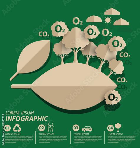 Oxygen. save world vector illustration.