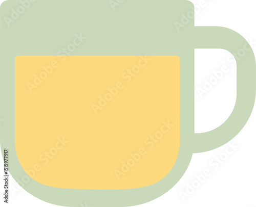 Flat Design Lemon Juice with Slice Garnish