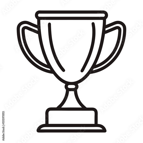 Classic trophy cup in line art
