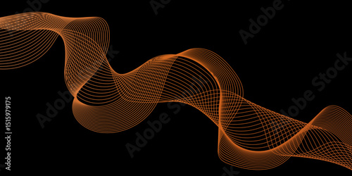 Modern multicolor gradient flowing wave lines. Parallel lines of vibrant color. Stylized line art background. curving and wavy gradient lines against a black background.	