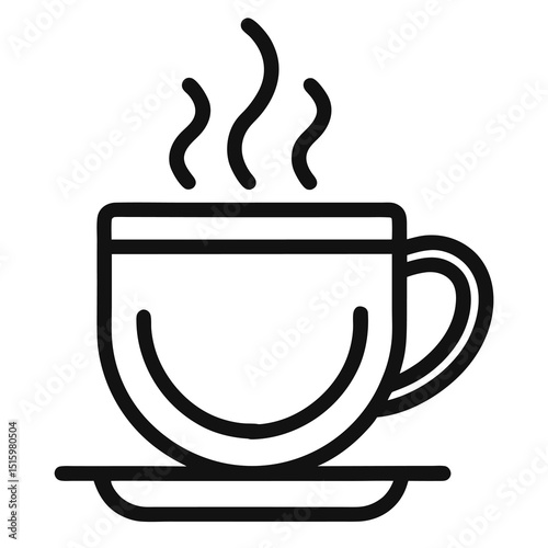 coffee cup icon, cup of hot coffee