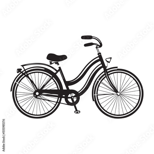 Beach Cruiser silhouette clipart on a white background