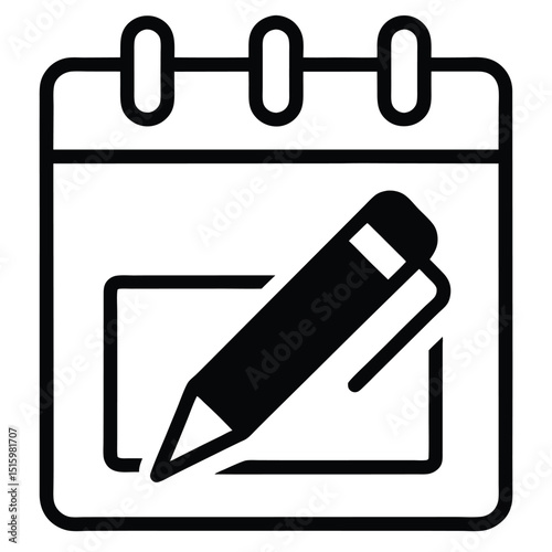 pencil icon placed over a calendar outline