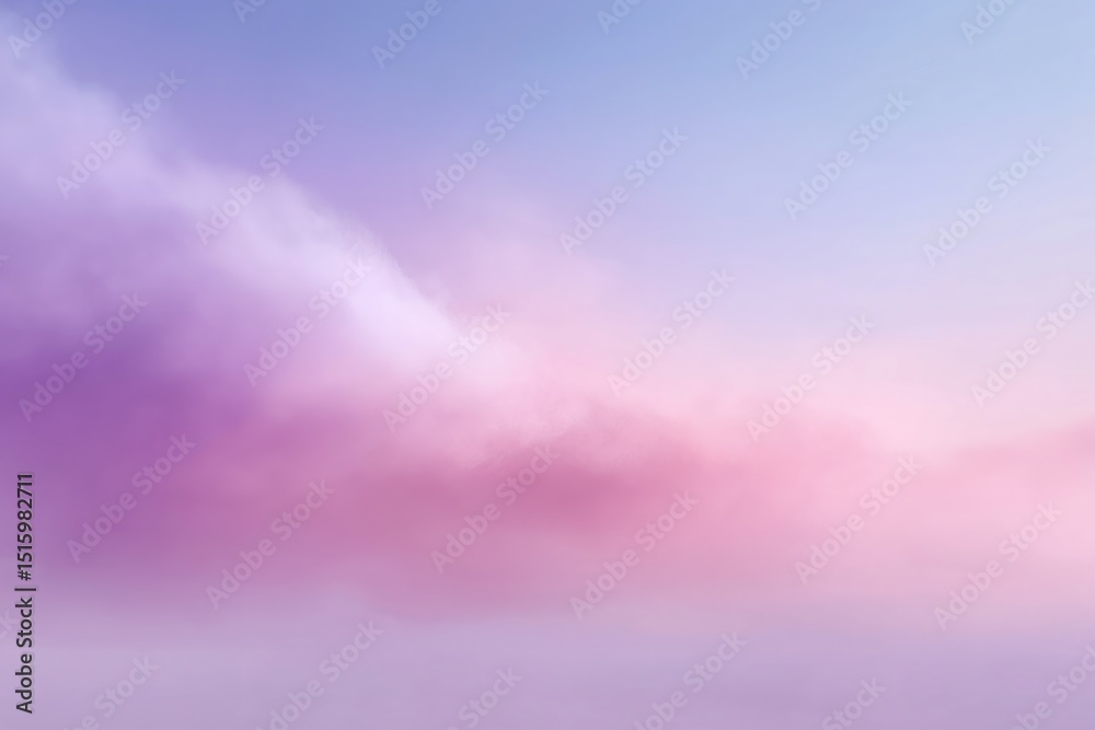 Obraz premium Gentle gradient of pastels, from light lavender skies to a soft, rosy blush, creates a serene and dreamy atmosphere.