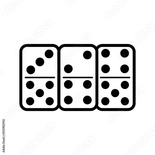  dominoes icon white on background