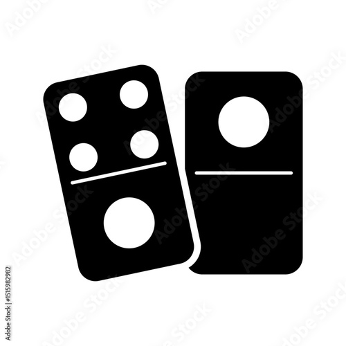  dominoes icon white on background