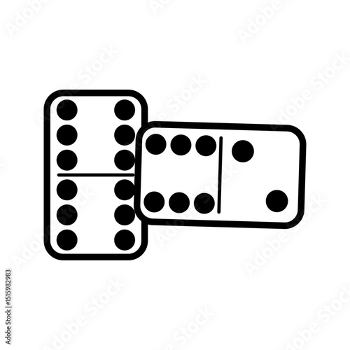  dominoes icon white on background