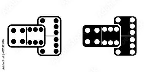  dominoes icon white on background
