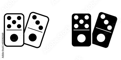  dominoes icon white on background