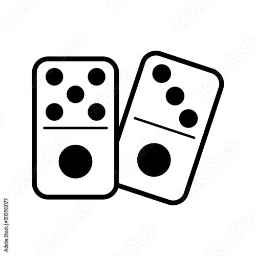  dominoes icon white on background