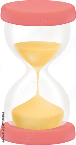3D Vector hourglass isolated on light background.minimal design,3d
