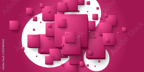A bright background for a presentation with three-dimensional cubic elements that are repeated. A poster for posting information. A template for further design and creativity.