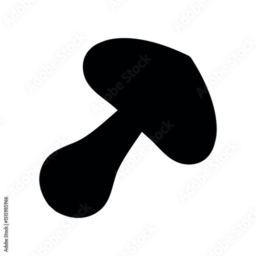 Mushroom silhouette vector, mushroom icon in flat trendy style illustration isolated on white background.