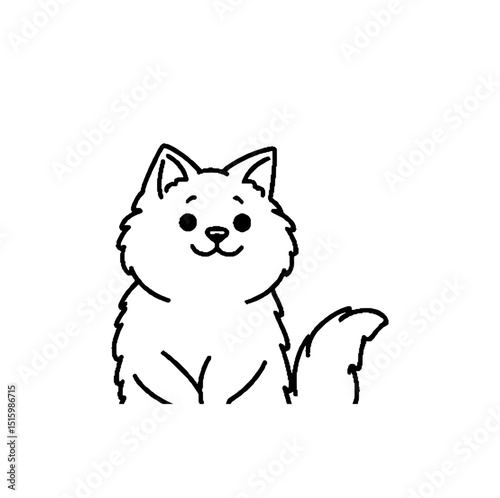 Playful Ragdoll cat pawing upward, black vector cut file.