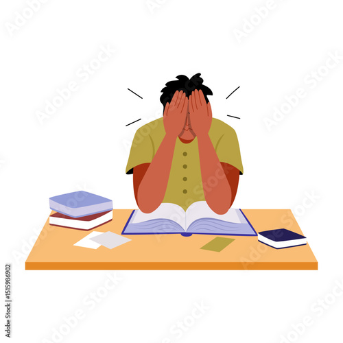Flat style illustration showing a character feeling overwhelmed emotionally