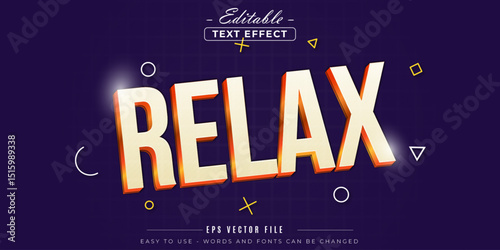 Bright relax neon editable text effect.