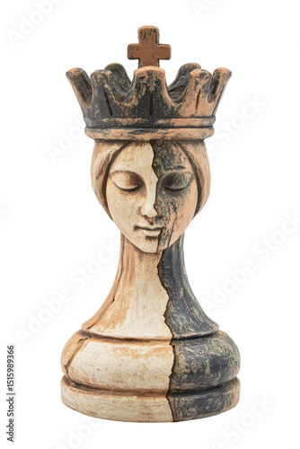 Isolated Artistic chess queen