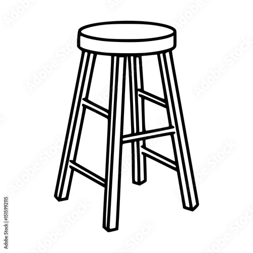 kitchen or cafe stool line art
