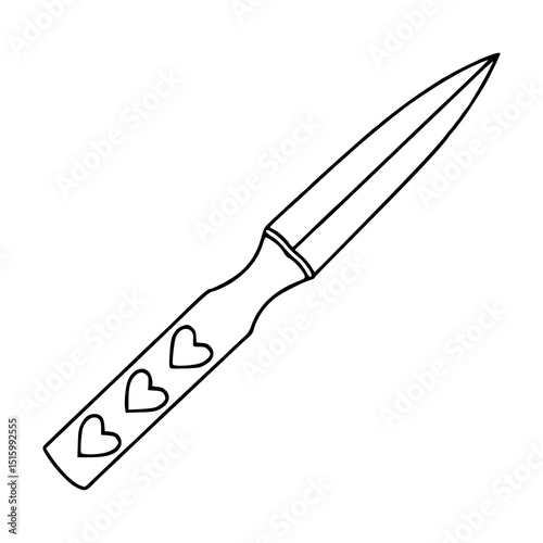 romantic blade with heart accents