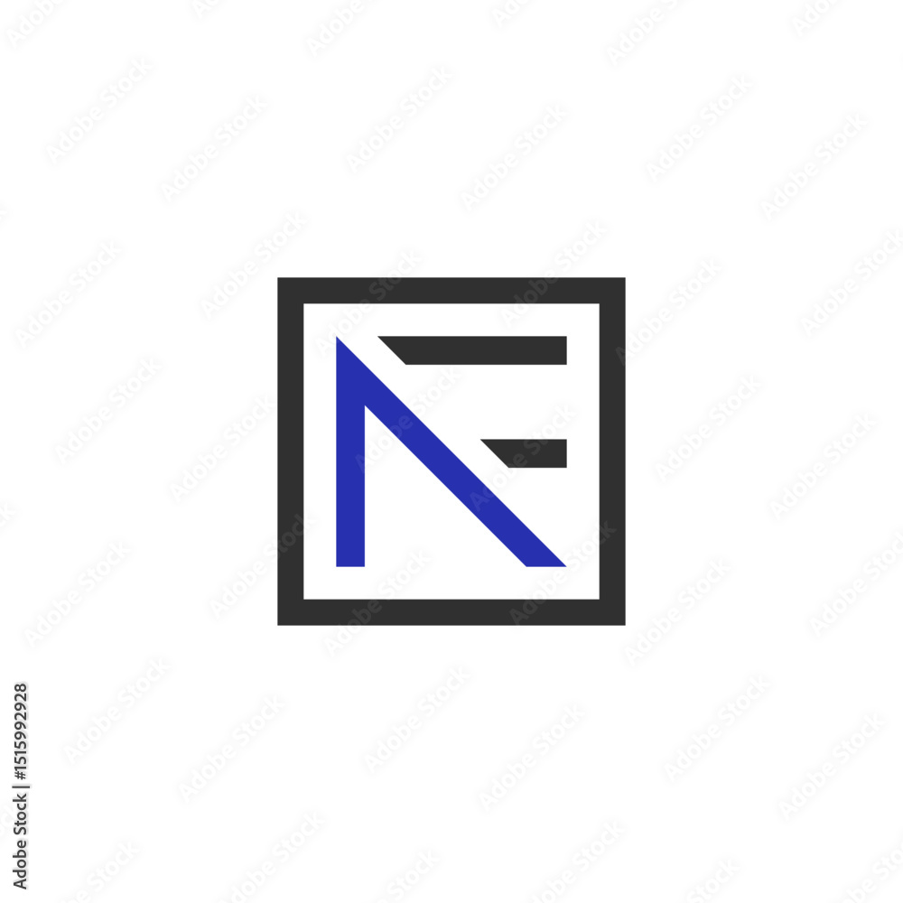 A modern and geometric logo featuring a bold black square outline with a blue stylized letter A modern and geometric logo featuring a bold black square outline with a blue stylized letter