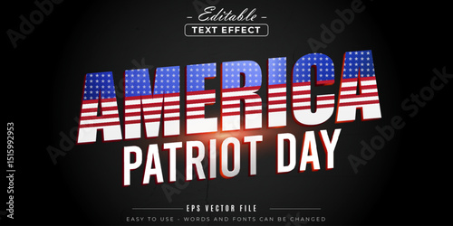 America Patriot Day editable text effect.