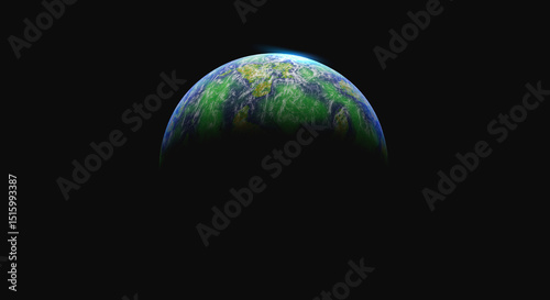 Fototapeta Naklejka Na Ścianę i Meble -  Super earth planet in space 3d image