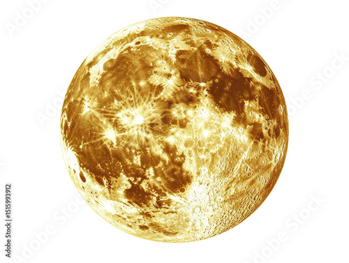 Isolated Gold Moon Surface