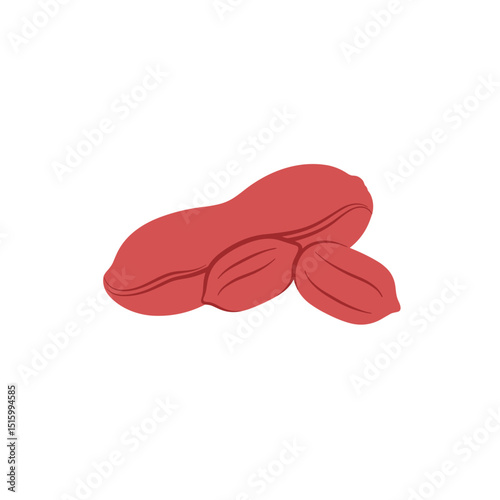 Illustration of peanuts on a white background, highlighting their natural shape and texture