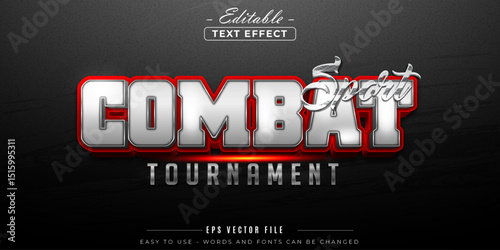 Combat sport tournament, editable text effect.