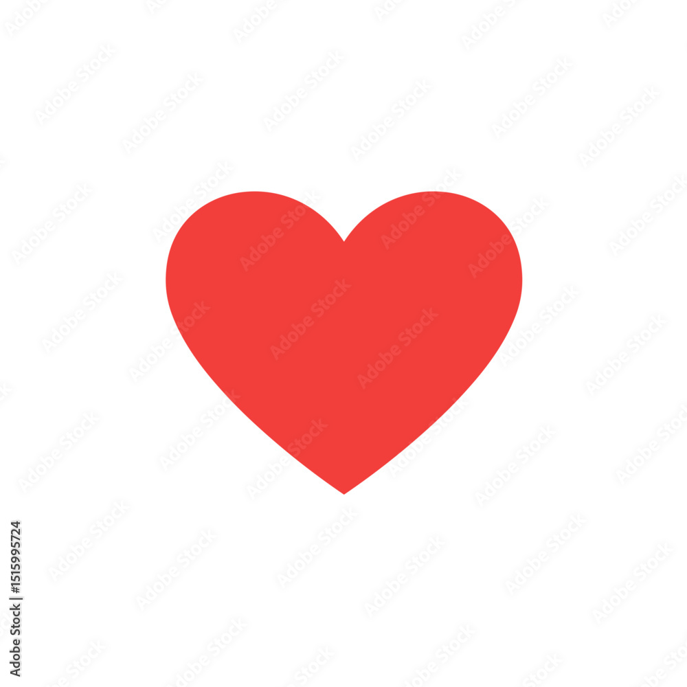 Simple red heart graphic on a solid white background Simple red heart graphic on a solid white background