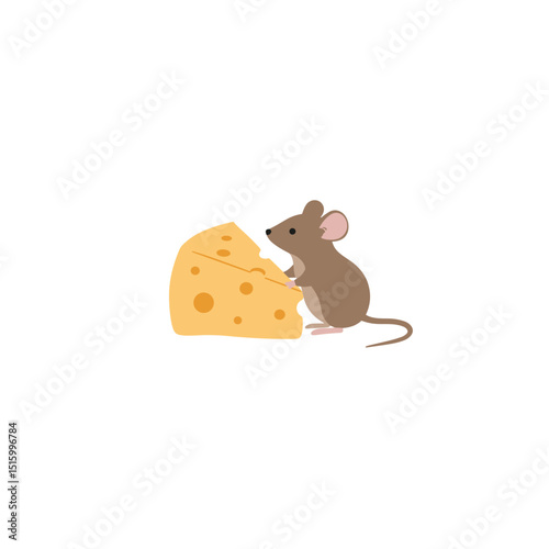 Mouse and cheese illustration