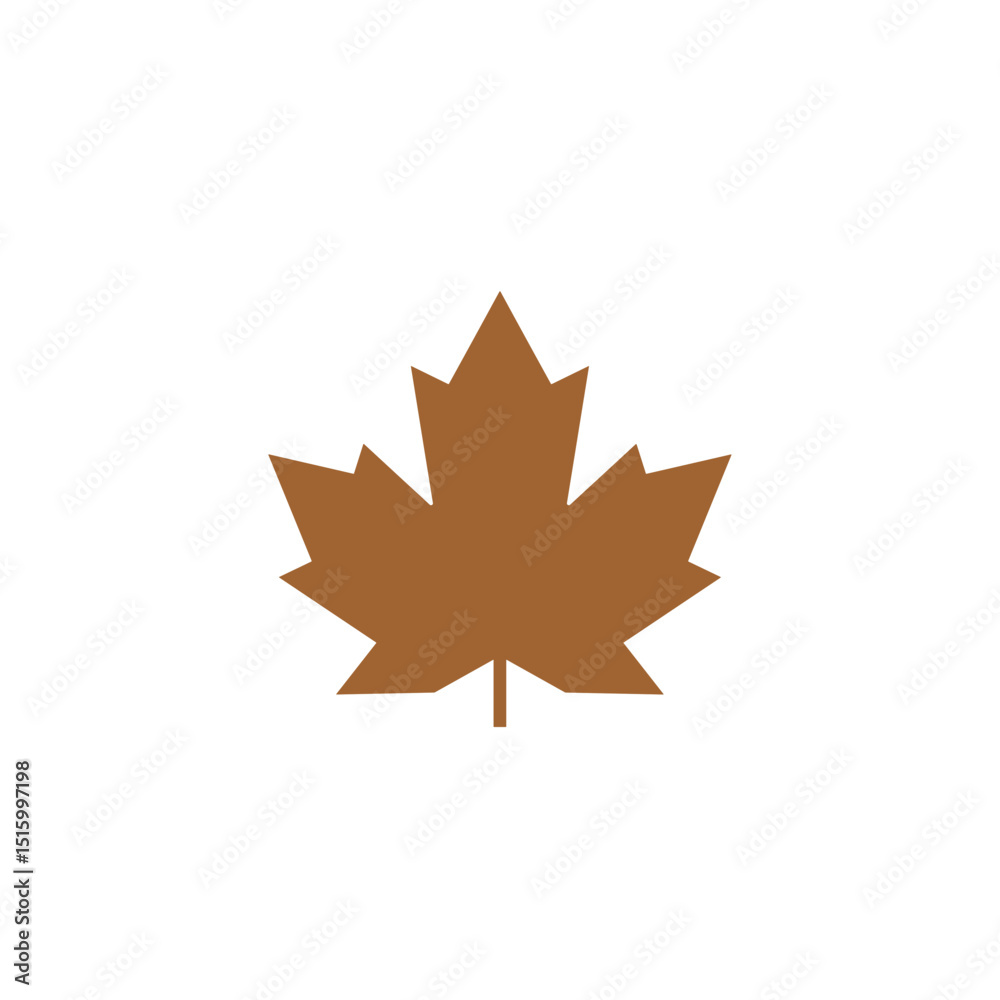 Brown maple leaf vector on a white background Brown maple leaf vector on a white background