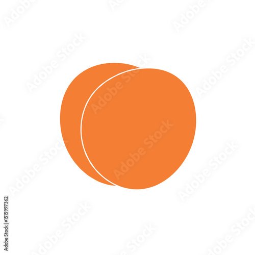 Orange spheres partially overlapping on a white background, minimalist graphic design element