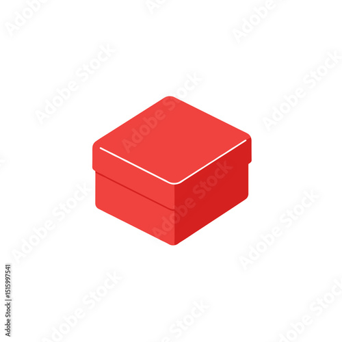 A vibrant red cube with a playful twist, set against a minimalistic white background