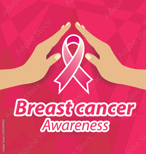 Healthcare and medicine concept. pink breast cancer awareness ribbon.