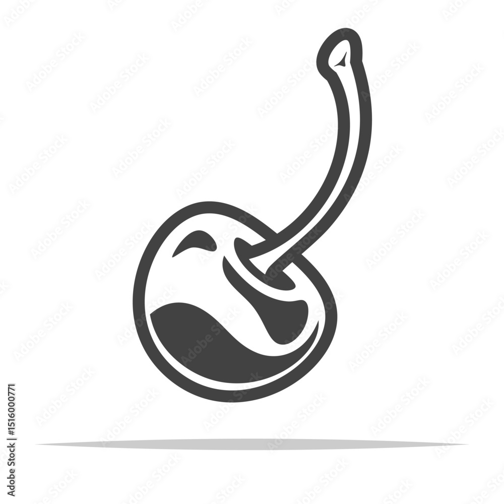 Obraz premium Maraschino cherry outline icon transparent vector isolated