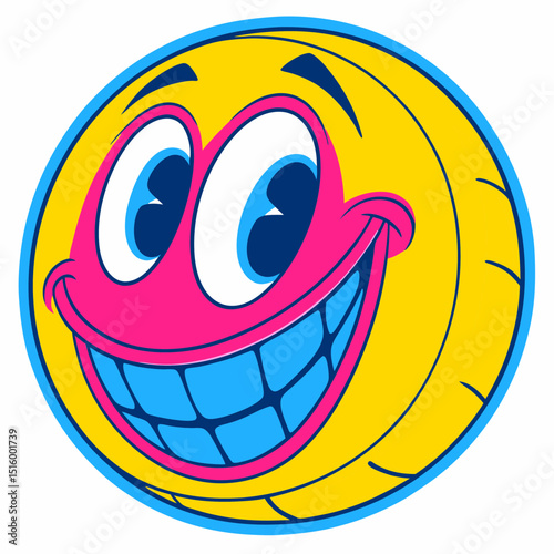 round icon with one large smiley face