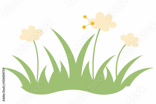 spring flowers and grass