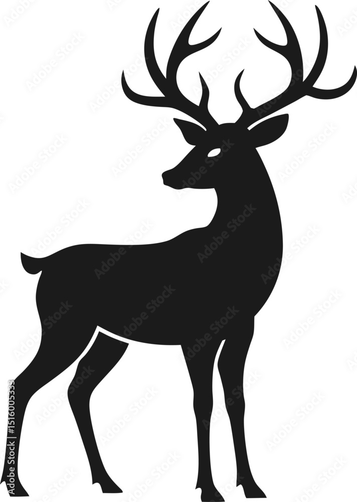 Obraz premium deer silhouette vector illustration