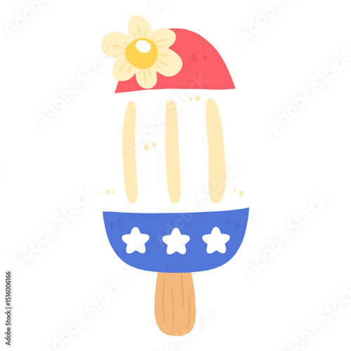 ice cream with a flower 4th of july