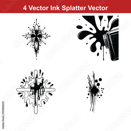Set of spray paint design elements. Black and white isolated vector image of grunge.
