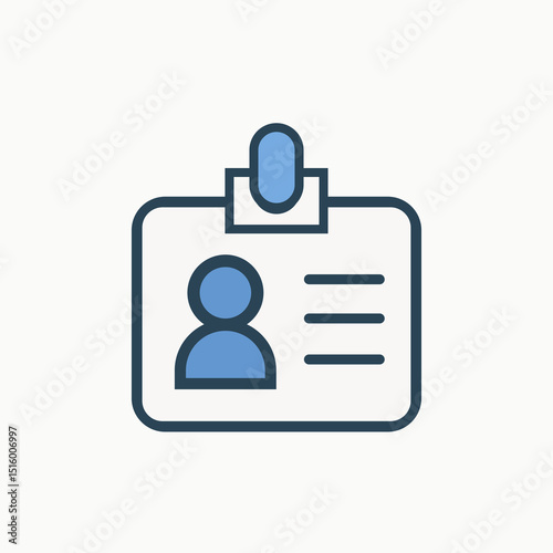 ID Badge Icon Vector for Employee and Office Identification
